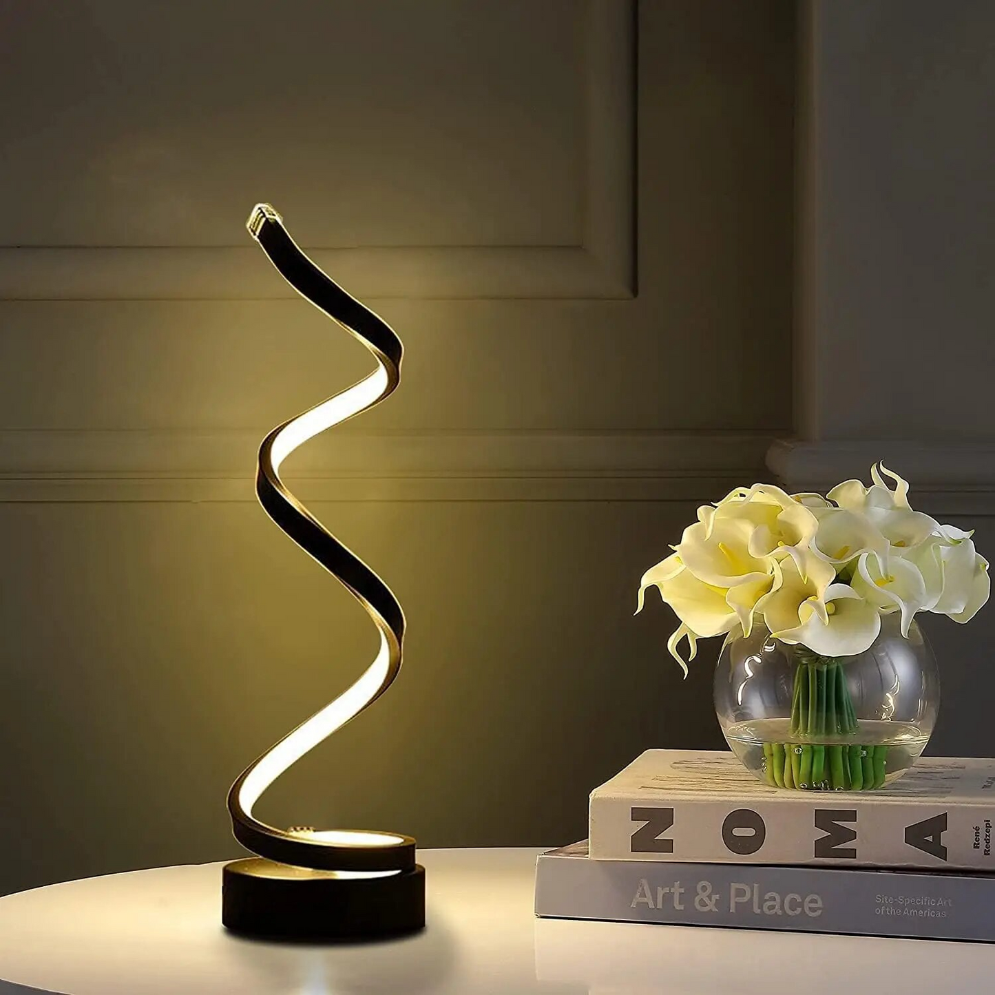 Modern Spiral LED Desk Lamp with Adjustable Brightness and Eye Protection – Energy Efficient Aluminum Design
