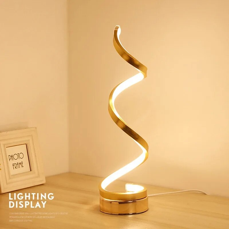 Variant image for Modern Spiral LED Desk Lamp with Adjustable Brightness and Eye Protection – Energy Efficient Aluminum Design-2