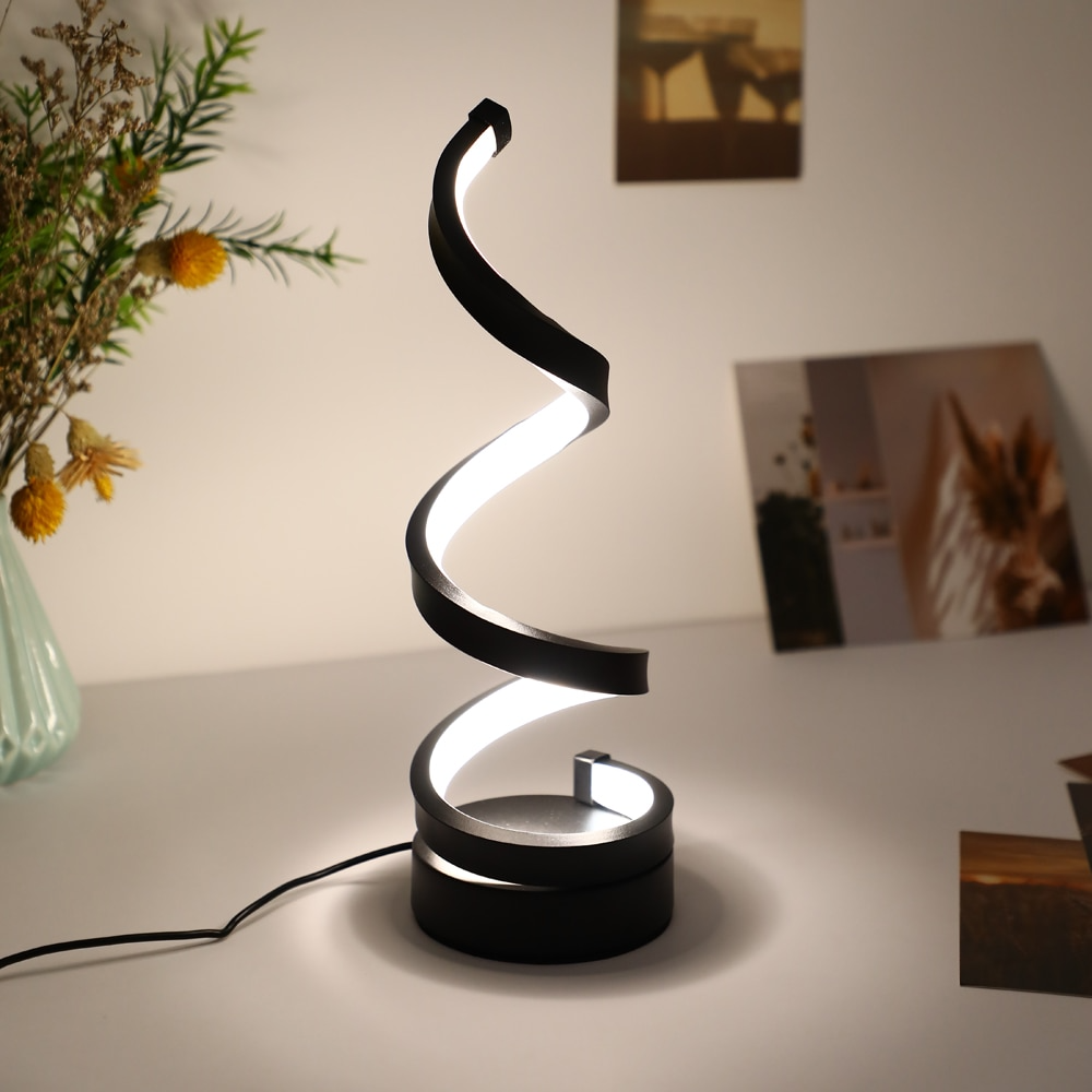 Variant image for Modern Spiral LED Desk Lamp with Adjustable Brightness and Eye Protection – Energy Efficient Aluminum Design-3