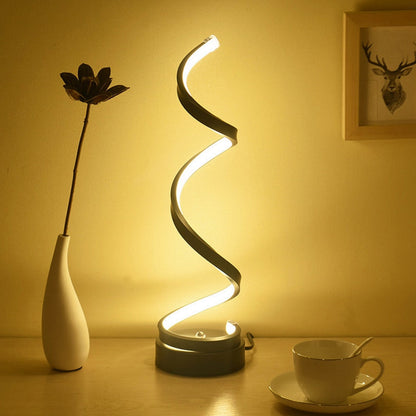 Modern Spiral LED Desk Lamp with Adjustable Brightness and Eye Protection – Energy Efficient Aluminum Design
