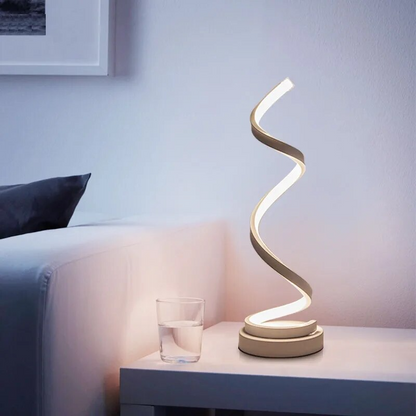 Modern Spiral LED Desk Lamp with Adjustable Brightness and Eye Protection – Energy Efficient Aluminum Design